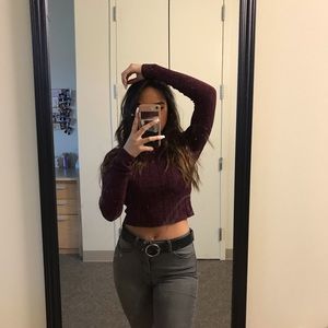 Nasty Gal Fusia pink tight long sleeve